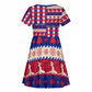 Afro Haiti Christmas Kid Short Sleeve Dress Jwaye Nowe Neg Marron With Coat Of Arms - African Pride
