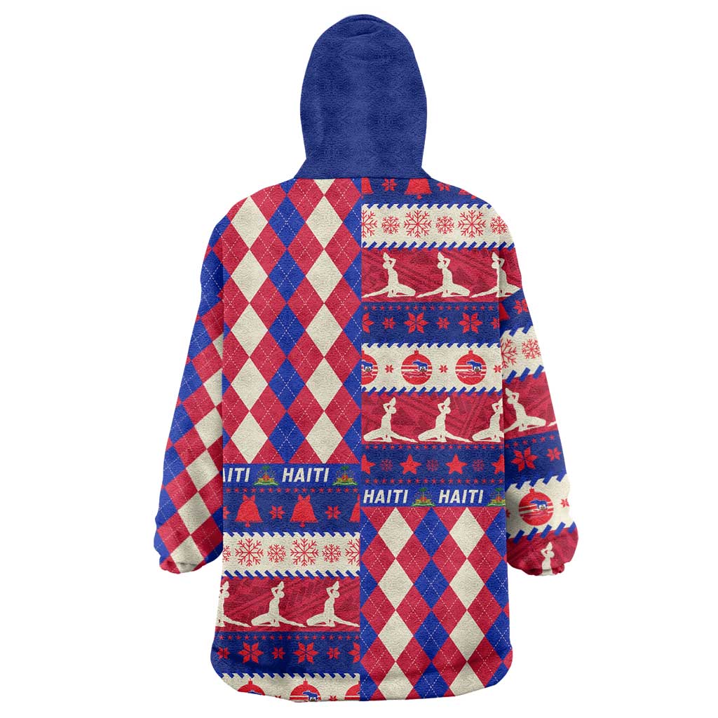Afro Haiti Christmas Kid Wearable Blanket Hoodie Jwaye Nowe Neg Marron With Coat Of Arms - African Pride