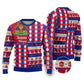Afro Haiti Christmas Ugly Christmas Sweater Jwaye Nowe Neg Marron With Coat Of Arms - African Pride