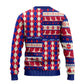 Afro Haiti Christmas Ugly Christmas Sweater Jwaye Nowe Neg Marron With Coat Of Arms - African Pride