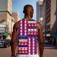 Afro Haiti Christmas Men Tank Top Jwaye Nowe Neg Marron With Coat Of Arms - African Pride