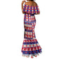 Afro Haiti Christmas Mermaid Dress Jwaye Nowe Neg Marron With Coat Of Arms - African Pride