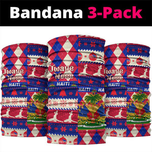 Afro Haiti Christmas Neck Gaiter Jwaye Nowe Neg Marron With Coat Of Arms - African Pride