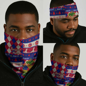 Afro Haiti Christmas Neck Gaiter Jwaye Nowe Neg Marron With Coat Of Arms - African Pride