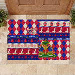 Afro Haiti Christmas Rubber Doormat Jwaye Nowe Neg Marron With Coat Of Arms - African Pride
