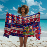 Afro Haiti Christmas Sarong Jwaye Nowe Neg Marron With Coat Of Arms - African Pride
