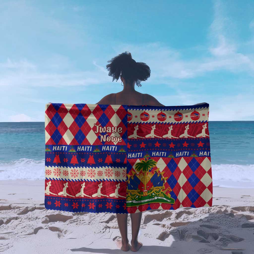 Afro Haiti Christmas Sarong Jwaye Nowe Neg Marron With Coat Of Arms - African Pride