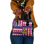 Afro Haiti Christmas Shoulder Handbag Jwaye Nowe Neg Marron With Coat Of Arms - African Pride