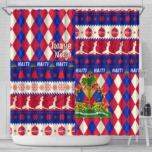 Afro Haiti Christmas Shower Curtain Jwaye Nowe Neg Marron With Coat Of Arms - African Pride