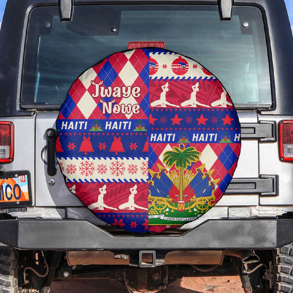 Afro Haiti Christmas Spare Tire Cover Jwaye Nowe Neg Marron With Coat Of Arms - African Pride