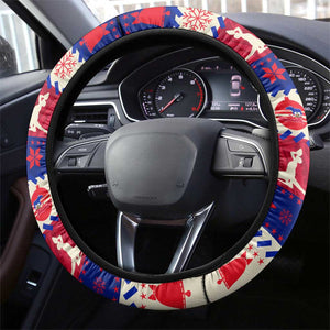 Afro Haiti Christmas Steering Wheel Cover Jwaye Nowe Neg Marron With Coat Of Arms - African Pride