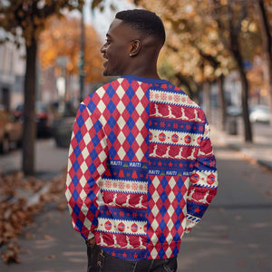 Afro Haiti Christmas Sweatshirt Jwaye Nowe Neg Marron With Coat Of Arms - African Pride