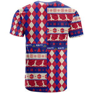 Afro Haiti Christmas T shirt Jwaye Nowe Neg Marron With Coat Of Arms - African Pride
