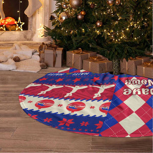 Afro Haiti Christmas Tree Skirt Jwaye Nowe Neg Marron With Coat Of Arms - African Pride