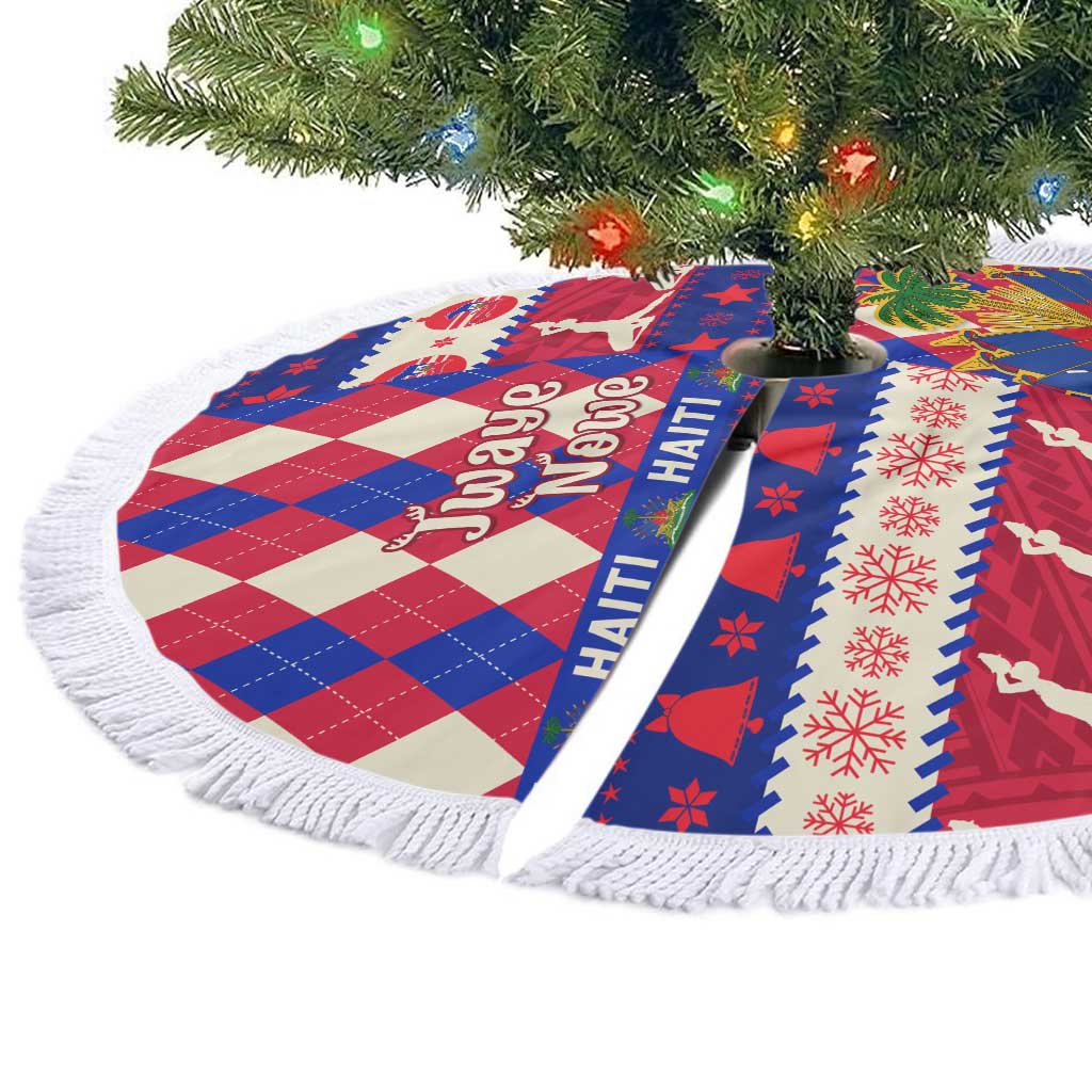 Afro Haiti Christmas Tree Skirt Jwaye Nowe Neg Marron With Coat Of Arms - African Pride