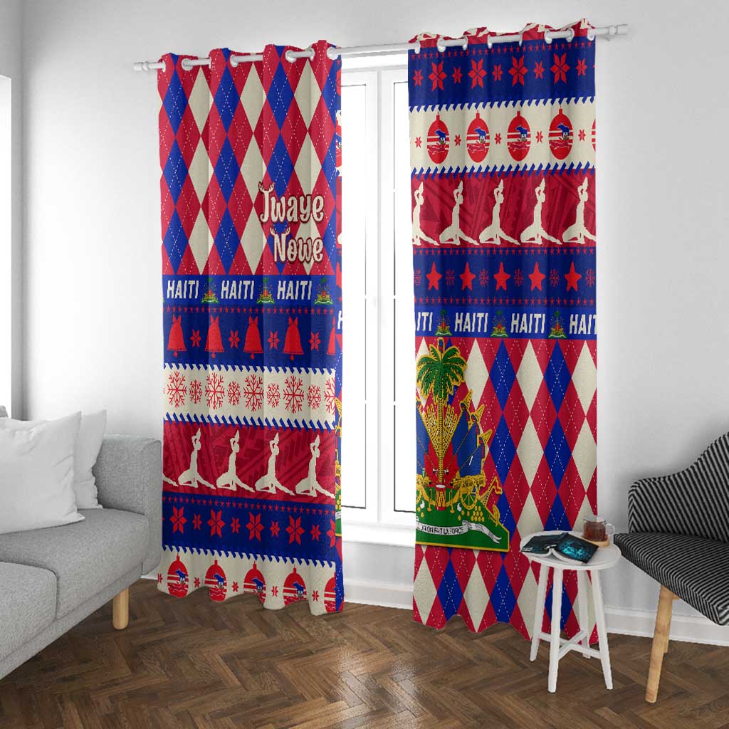 Afro Haiti Christmas Window Curtain Jwaye Nowe Neg Marron With Coat Of Arms - African Pride