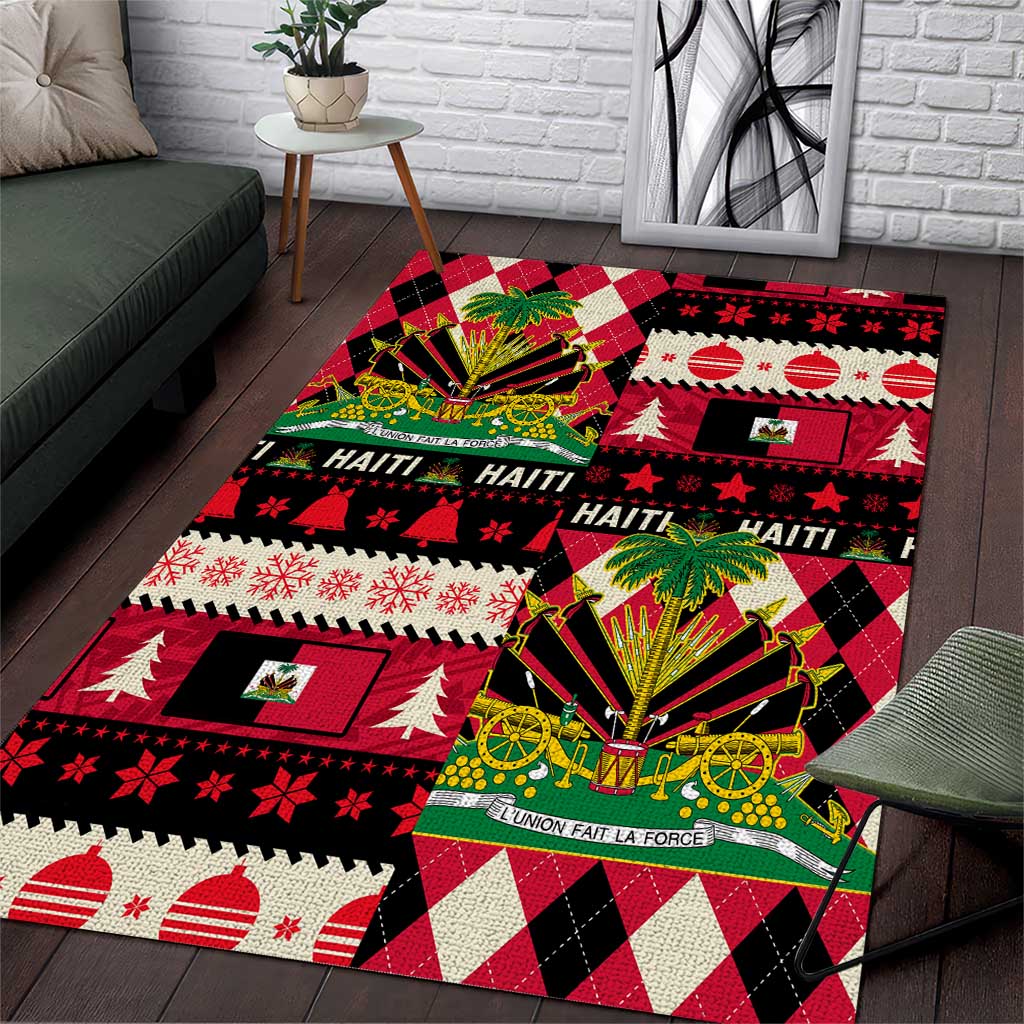Afro Haiti 1964 Christmas Area Rug Jwaye Nowe Neg Marron With Coat Of Arms - African Pride