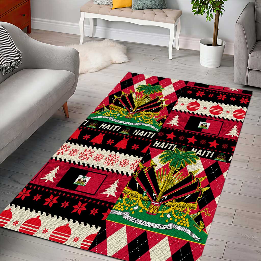 Afro Haiti 1964 Christmas Area Rug Jwaye Nowe Neg Marron With Coat Of Arms - African Pride