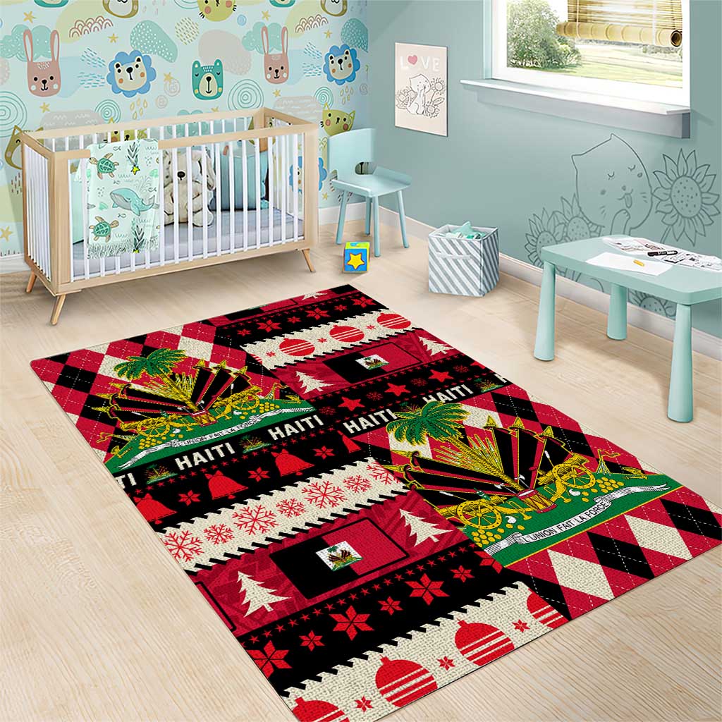 Afro Haiti 1964 Christmas Area Rug Jwaye Nowe Neg Marron With Coat Of Arms - African Pride