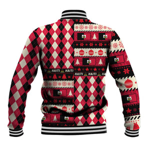 Afro Haiti 1964 Christmas Baseball Jacket Jwaye Nowe Neg Marron With Coat Of Arms - African Pride