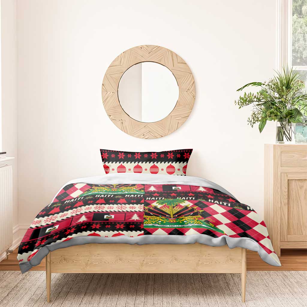 Afro Haiti 1964 Christmas Bedding Set Jwaye Nowe Neg Marron With Coat Of Arms - African Pride