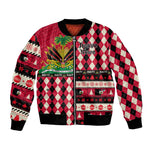 Afro Haiti 1964 Christmas Bomber Jacket Jwaye Nowe Neg Marron With Coat Of Arms - African Pride