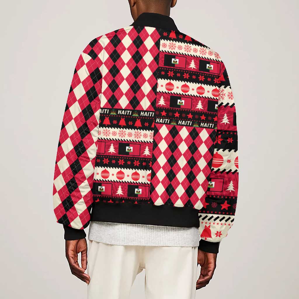 Afro Haiti 1964 Christmas Bomber Jacket Jwaye Nowe Neg Marron With Coat Of Arms - African Pride