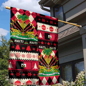 Afro Haiti 1964 Christmas Garden Flag Jwaye Nowe Neg Marron With Coat Of Arms - African Pride