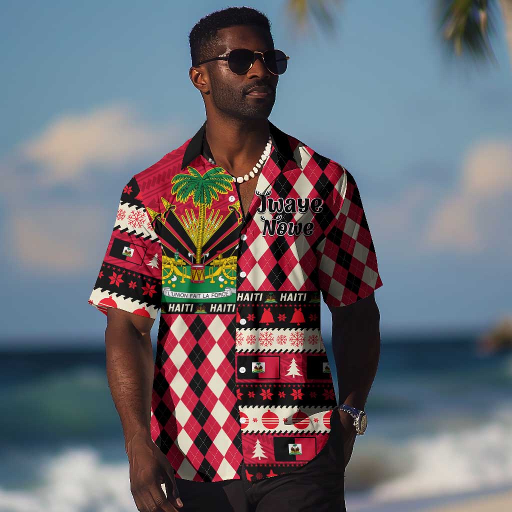 Afro Haiti 1964 Christmas Hawaiian Shirt Jwaye Nowe Neg Marron With Coat Of Arms - African Pride