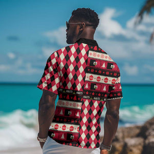 Afro Haiti 1964 Christmas Hawaiian Shirt Jwaye Nowe Neg Marron With Coat Of Arms - African Pride