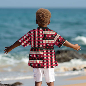 Afro Haiti 1964 Christmas Kid Hawaiian Shirt Jwaye Nowe Neg Marron With Coat Of Arms - African Pride