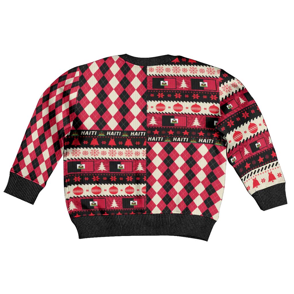Afro Haiti Christmas 1964 Christmas Kid Ugly Christmas Sweater Jwaye Nowe Neg Marron With Coat Of Arms - African Pride