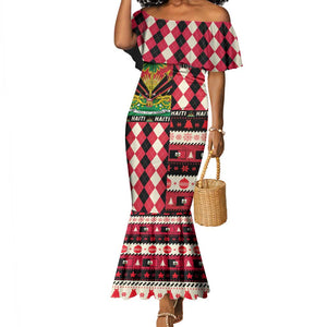 Afro Haiti 1964 Christmas Mermaid Dress Jwaye Nowe Neg Marron With Coat Of Arms - African Pride