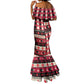 Afro Haiti 1964 Christmas Mermaid Dress Jwaye Nowe Neg Marron With Coat Of Arms - African Pride