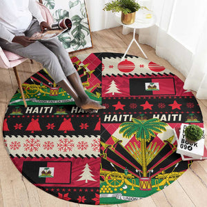 Afro Haiti 1964 Christmas Round Carpet Jwaye Nowe Neg Marron With Coat Of Arms - African Pride