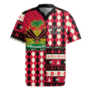 Afro Haiti 1964 Christmas Rugby Jersey Jwaye Nowe Neg Marron With Coat Of Arms - African Pride