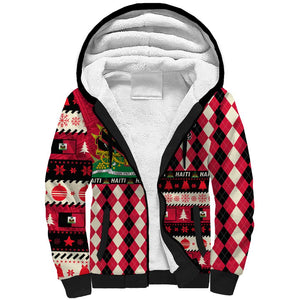 Afro Haiti 1964 Christmas Sherpa Hoodie Jwaye Nowe Neg Marron With Coat Of Arms - African Pride