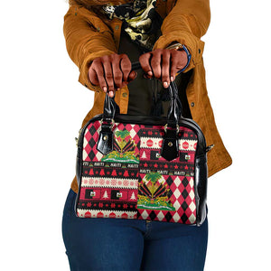 Afro Haiti 1964 Christmas Shoulder Handbag Jwaye Nowe Neg Marron With Coat Of Arms - African Pride