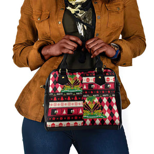 Afro Haiti 1964 Christmas Shoulder Handbag Jwaye Nowe Neg Marron With Coat Of Arms - African Pride