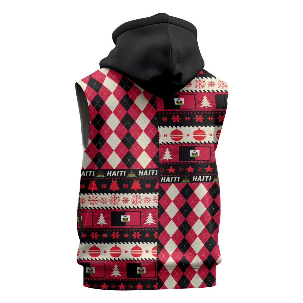 Afro Haiti 1964 Christmas Sleeveless Hoodie Jwaye Nowe Neg Marron With Coat Of Arms - African Pride