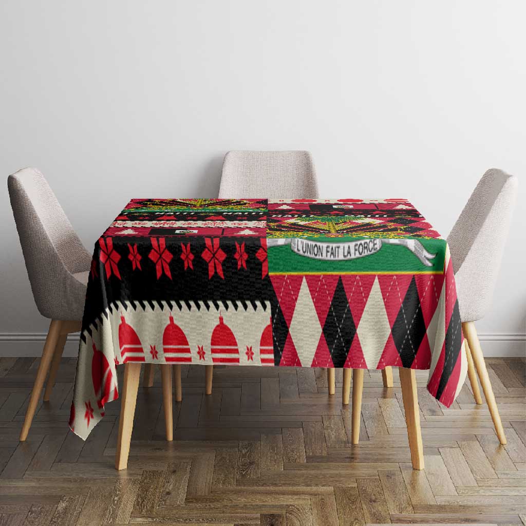 Afro Haiti 1964 Christmas Tablecloth Jwaye Nowe Neg Marron With Coat Of Arms - African Pride