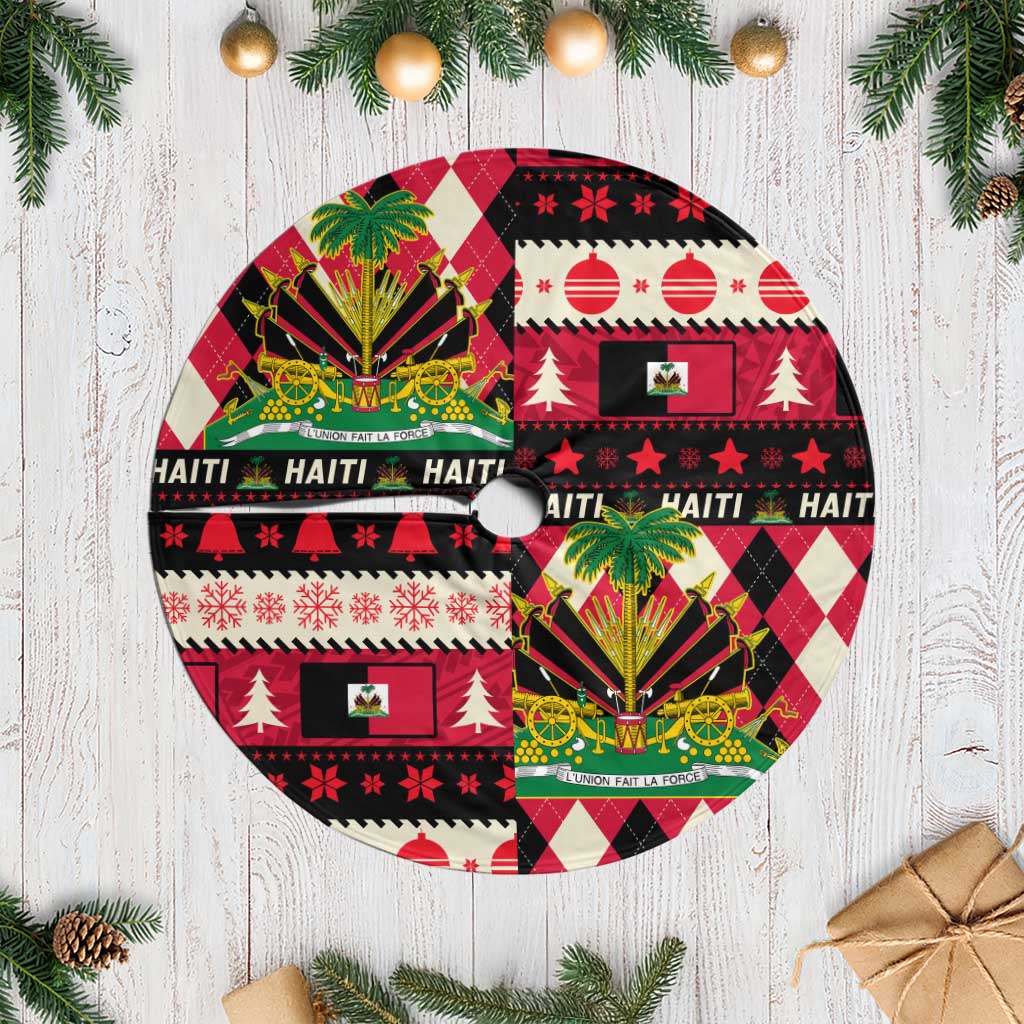Afro Haiti Christmas 1964 Christmas Tree Skirt Jwaye Nowe Neg Marron With Coat Of Arms - African Pride