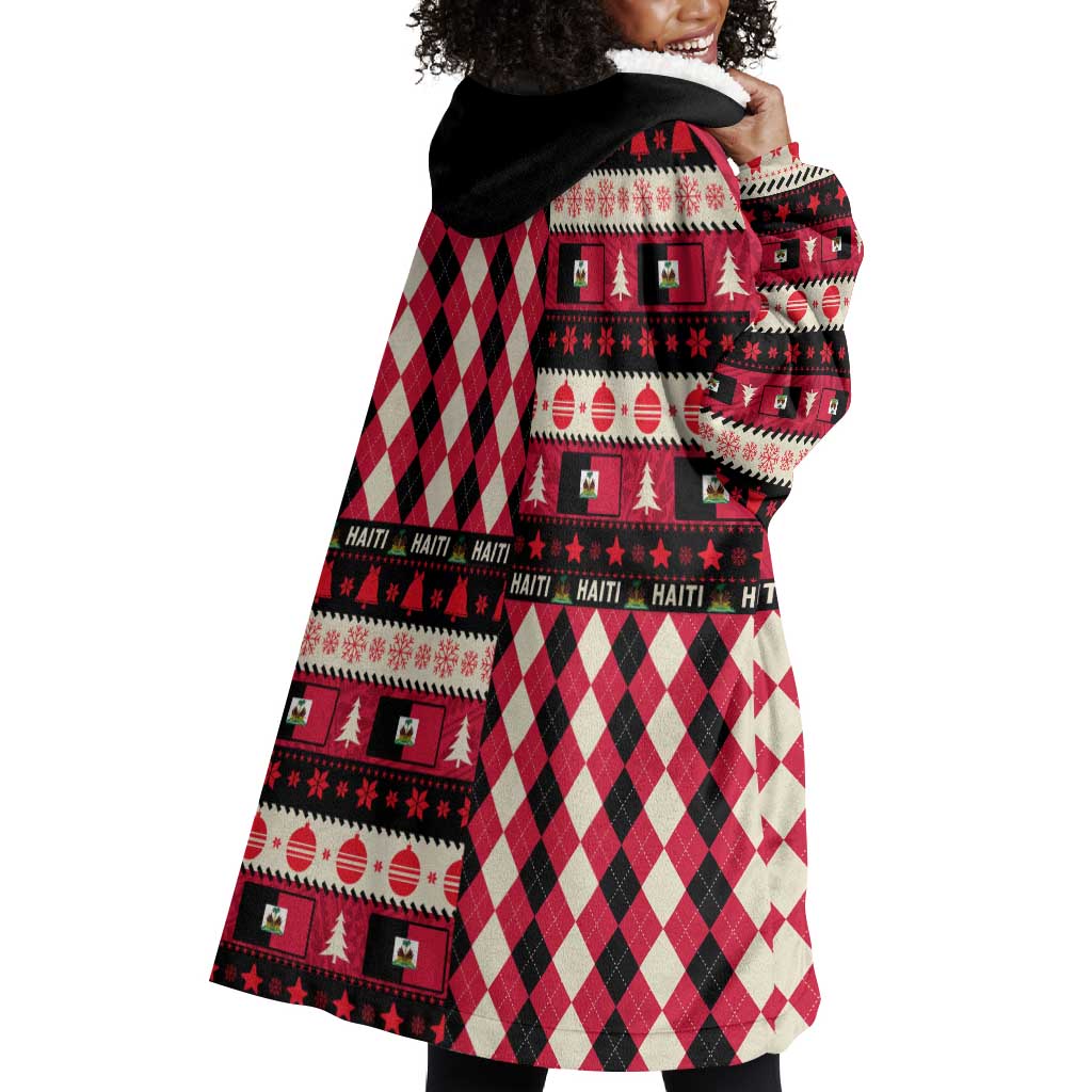 Afro Haiti 1964 Christmas Wearable Blanket Hoodie Jwaye Nowe Neg Marron With Coat Of Arms - African Pride