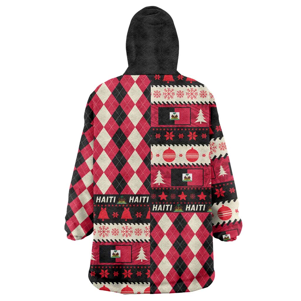 Afro Haiti 1964 Christmas Wearable Blanket Hoodie Jwaye Nowe Neg Marron With Coat Of Arms - African Pride
