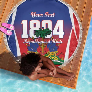 Personalized Haiti 1804 Beach Blanket Happy Ayiti Independence Day - African Pride