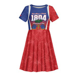 Personalized Haiti 1804 Kid Short Sleeve Dress Happy Ayiti Independence Day - African Pride