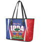 Personalized Haiti 1804 Leather Tote Bag Happy Ayiti Independence Day - African Pride
