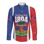 Personalized Haiti 1804 Long Sleeve Button Shirt Happy Ayiti Independence Day - African Pride