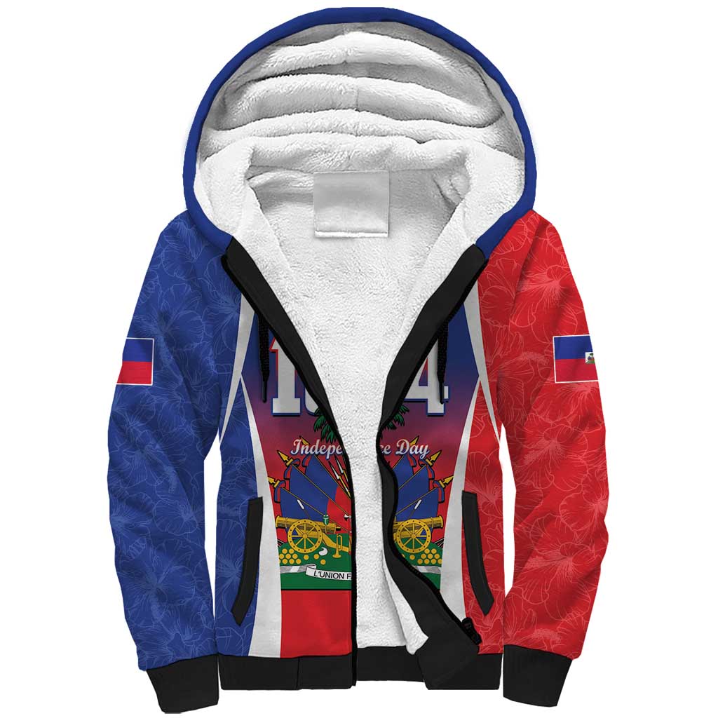Personalized Haiti 1804 Sherpa Hoodie Happy Ayiti Independence Day - African Pride