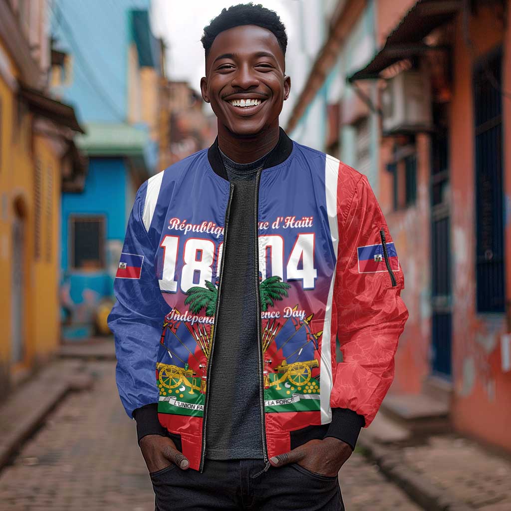 Personalized Haiti 1804 Sleeve Zip Bomber Jacket Happy Ayiti Independence Day - African Pride
